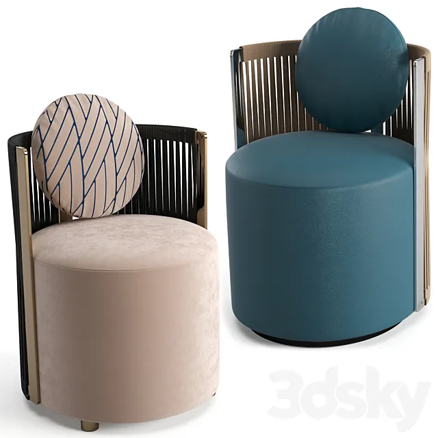 Fendi Casa Thea armchair leather 3D Model