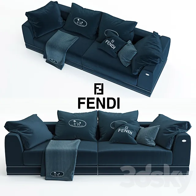Fendi Casa Tudor Sofa 3D Model