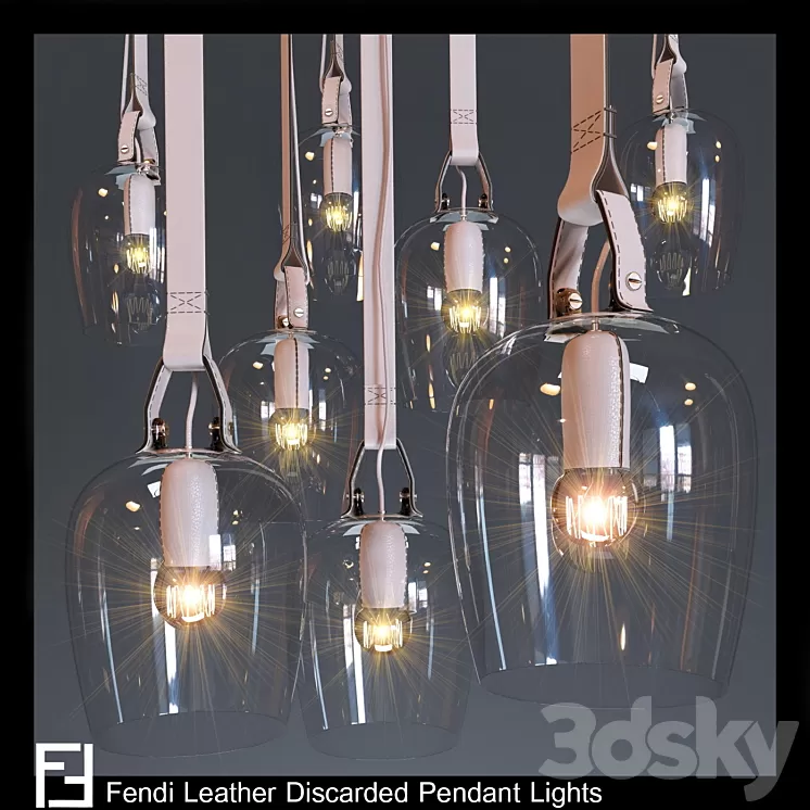 Fendi Leather Discarded Pendant Lights 3D Model