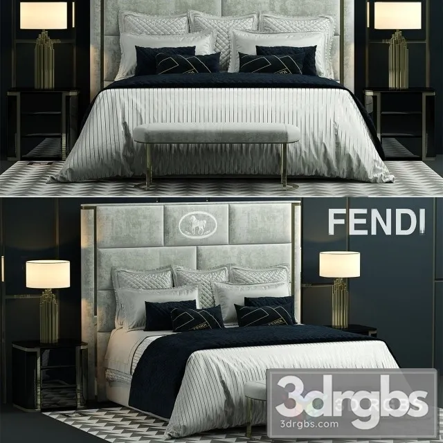 Fendi Montgomery Bed 3D Model Free