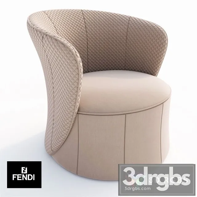 Fendi Round Armchair 3D Model Free