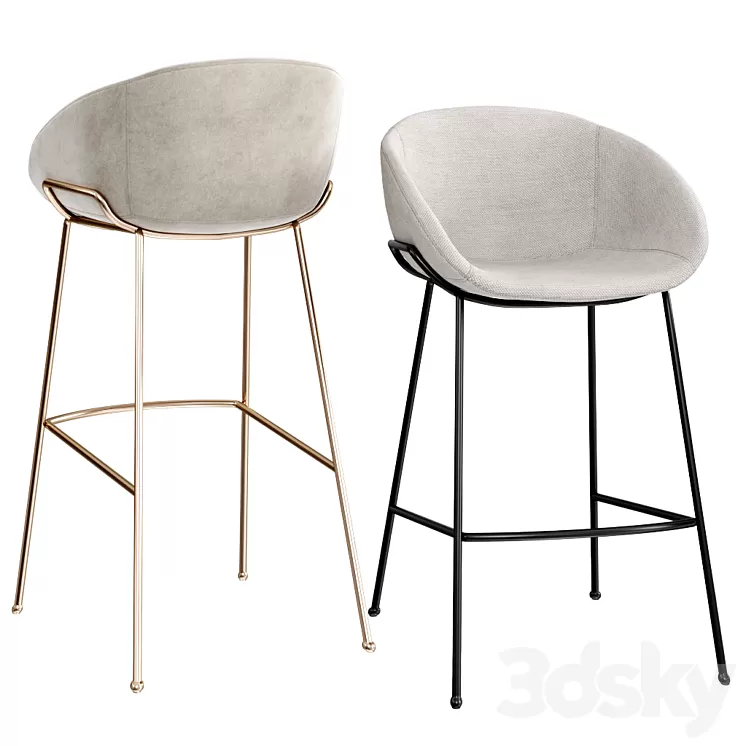 Fenwick Counter and Bar Stool 3D Model