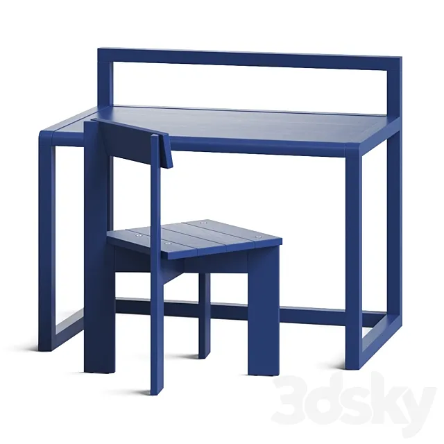 Ferm Living Ark Kids Chair & Little Architect Desk 3D Model