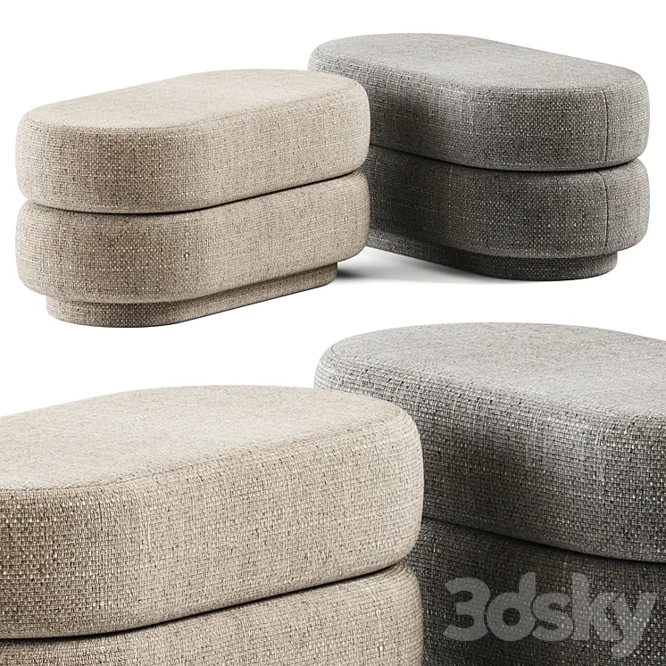 Ferm Living Pouf Oval Faded 3D Model Free