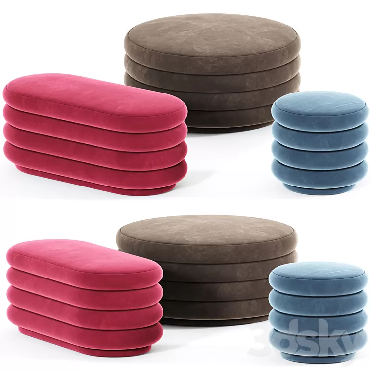 Ferm living pouf round 3D Model