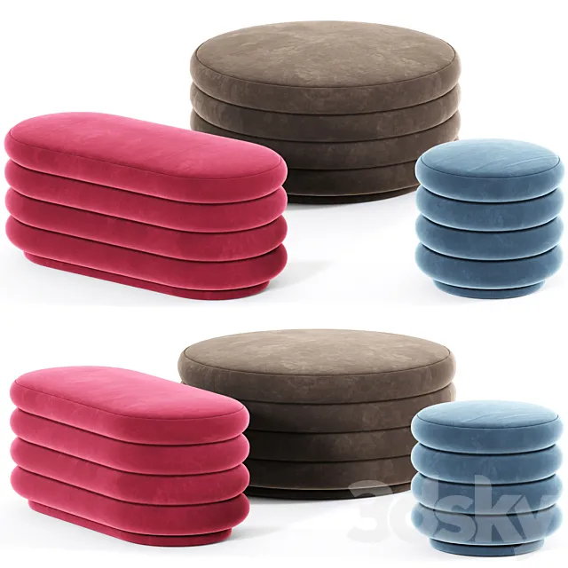 Ferm living pouf round 3DModel