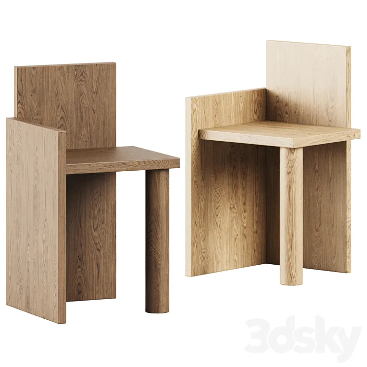 Ferm Living Uta Piece Chair / Wooden Chair 3D Model Free