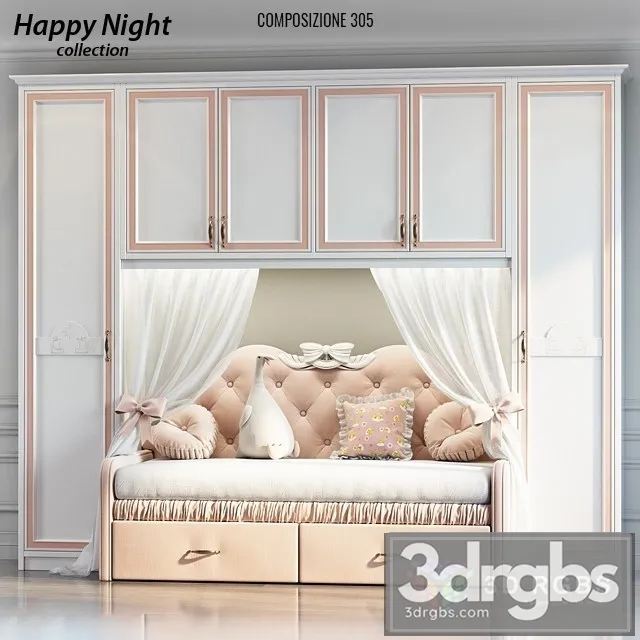 Ferretti Happy Night Bed 3D Model Free