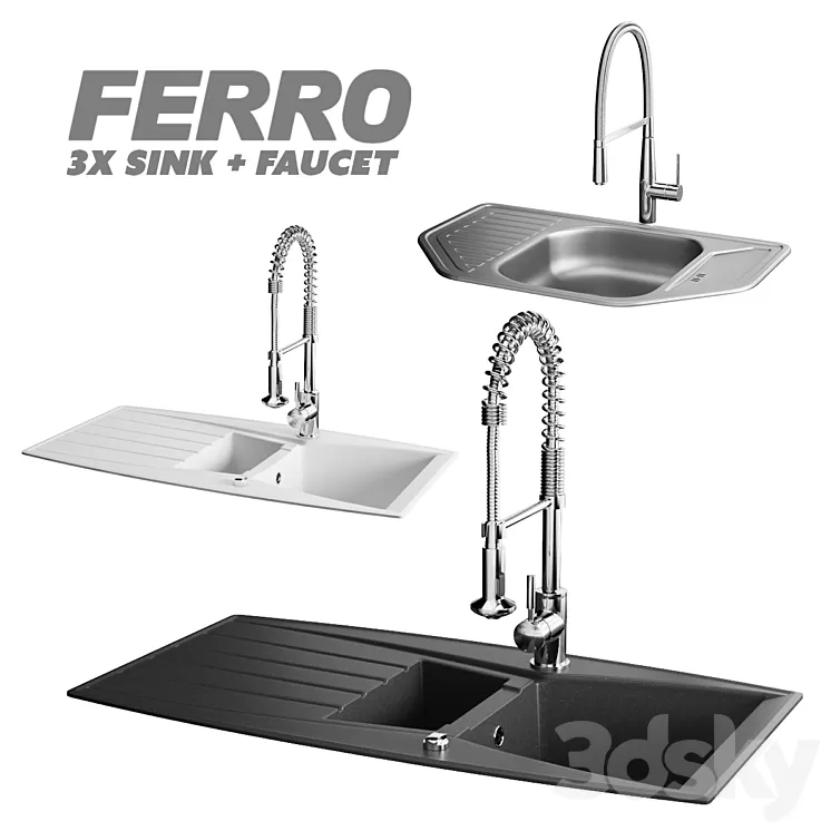Ferro kitchen sinks 3D Model