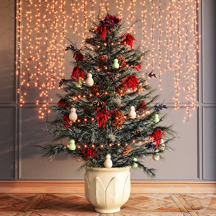 Festive Christmas Tree 3D Model