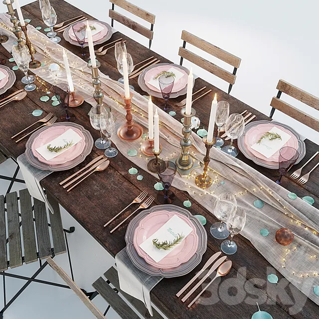 Festive table setting Free Download