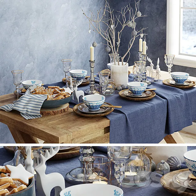 Festive table setting 3DModel