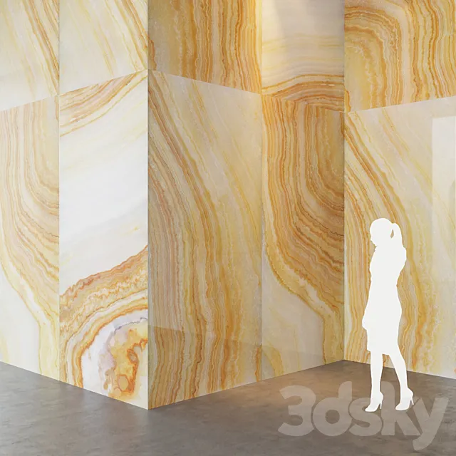 Fiandre Precious Stones YELLOW ONIX 300x150 cm onyx slab Tile Set 3D Model
