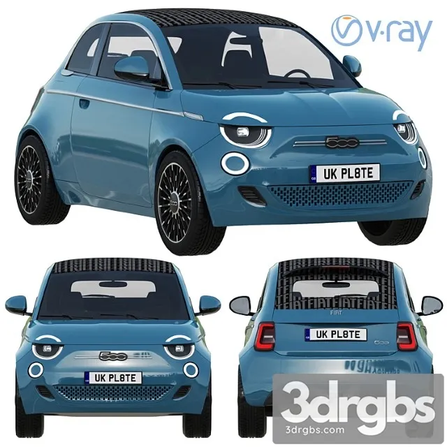 Fiat 500 la prima 2021 3D Model Free