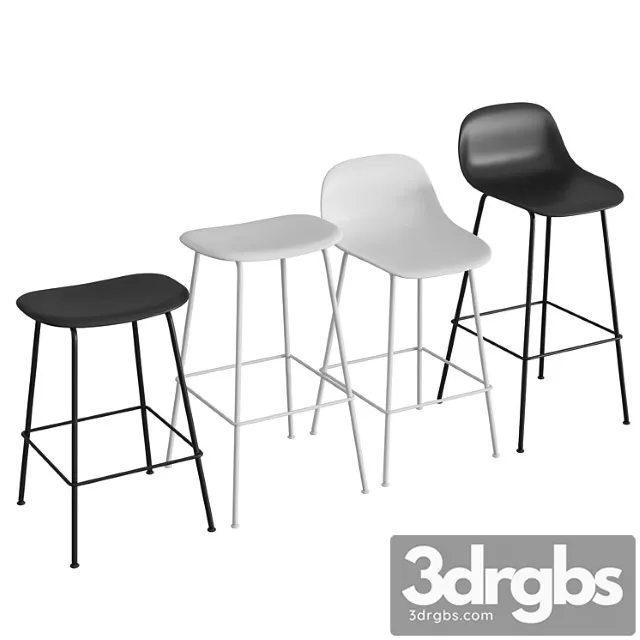 Fiber bar stool tube base 2 3D Model Free