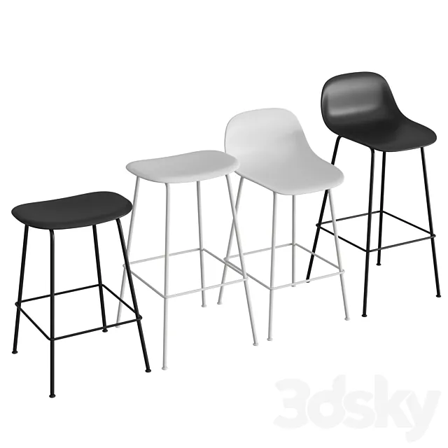 Fiber Bar Stool Tube Base 3D Model