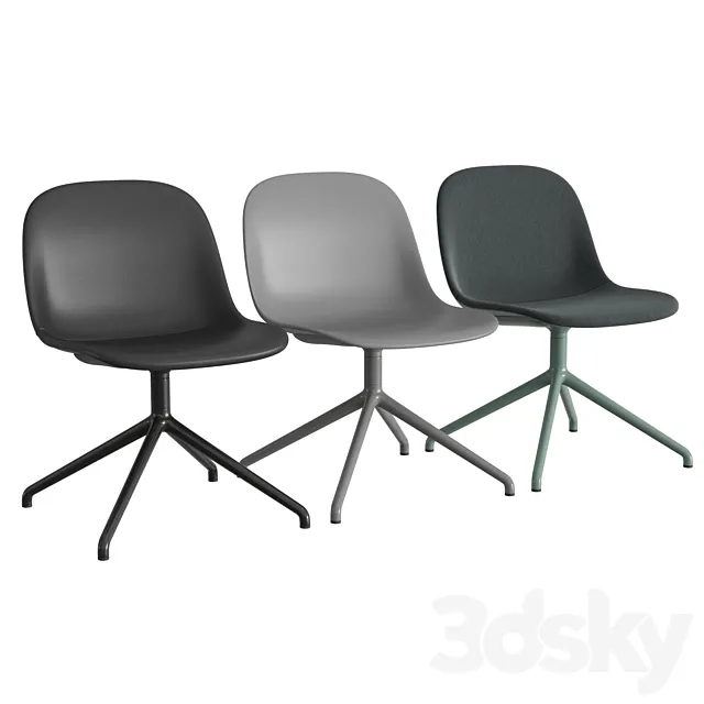 Fiber Side Chair Swivel Base 3D Model