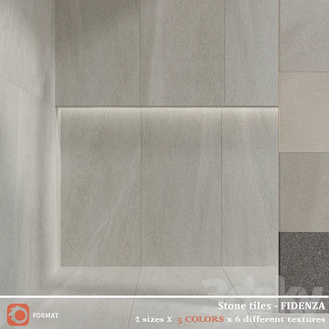 FIDENZA graphite gray silver tan sand 3D Model