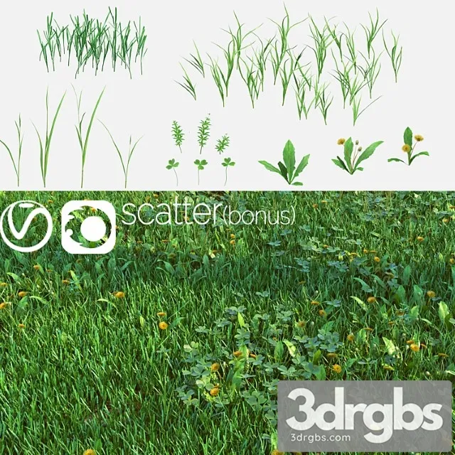 Field Grass and Lawn Creation Kit 1 3D Model Free