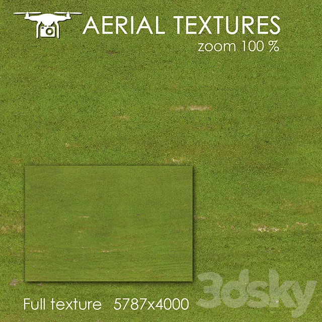 Field with grass 128 3D Model
