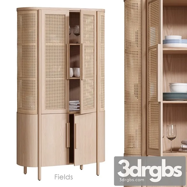Fields storage cabinet by crate&barrel 3D Model Free