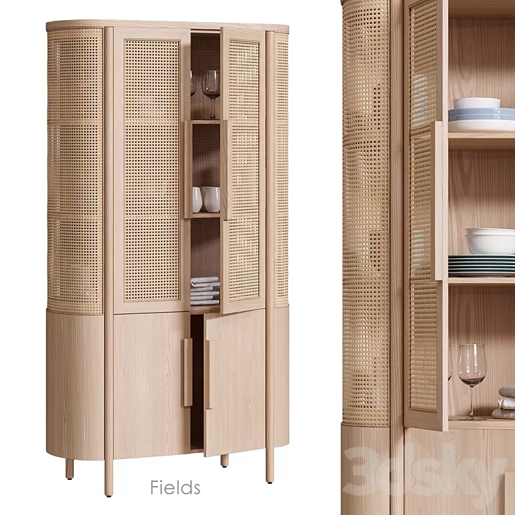 Fields Storage cabinet by Crate&Barrel 3D Model Free