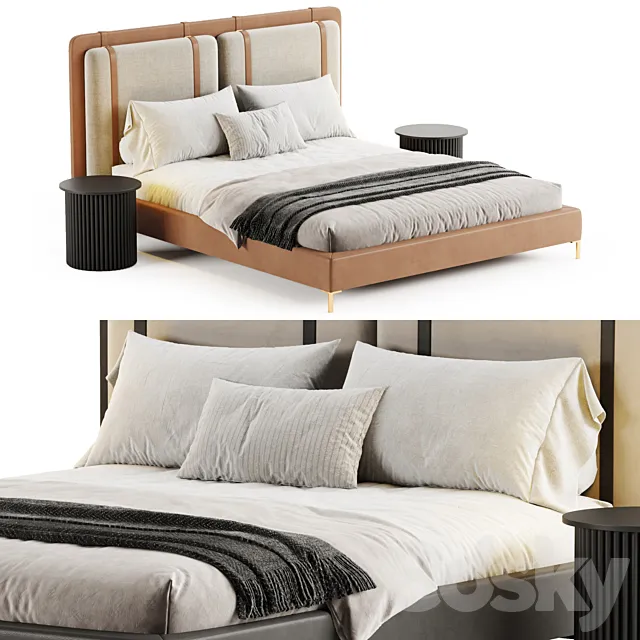 Figaro Headboard bed 3D Model
