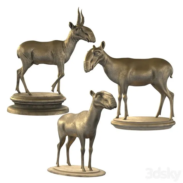 Figures of saigas 3D Model