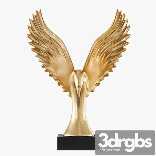 Figurine gold eagle wing 3D Model Free