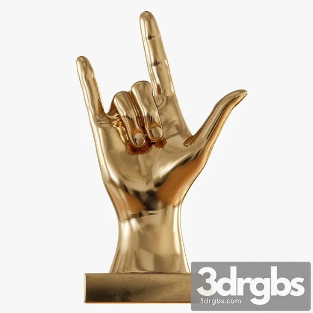 Figurine hand rock on table top 3D Model Free