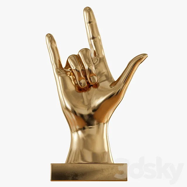 Figurine hand rock on table top 3DModel