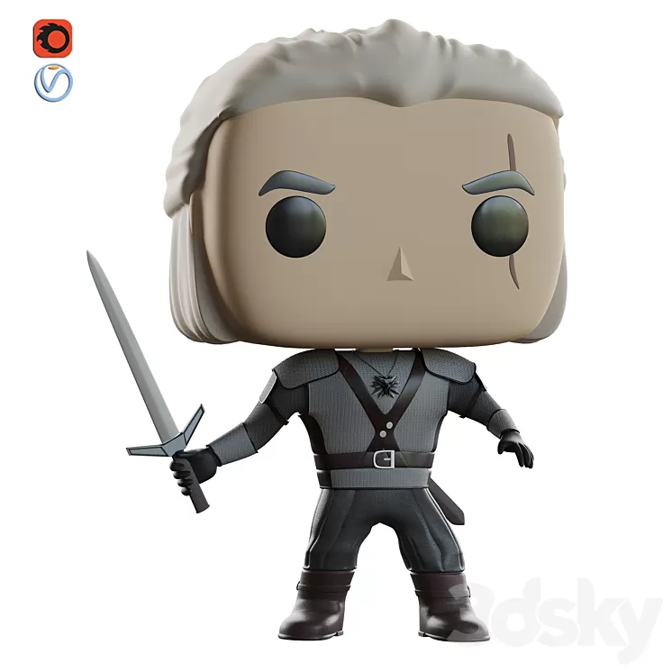 Figurine The Witcher Funko Pop 3D Model