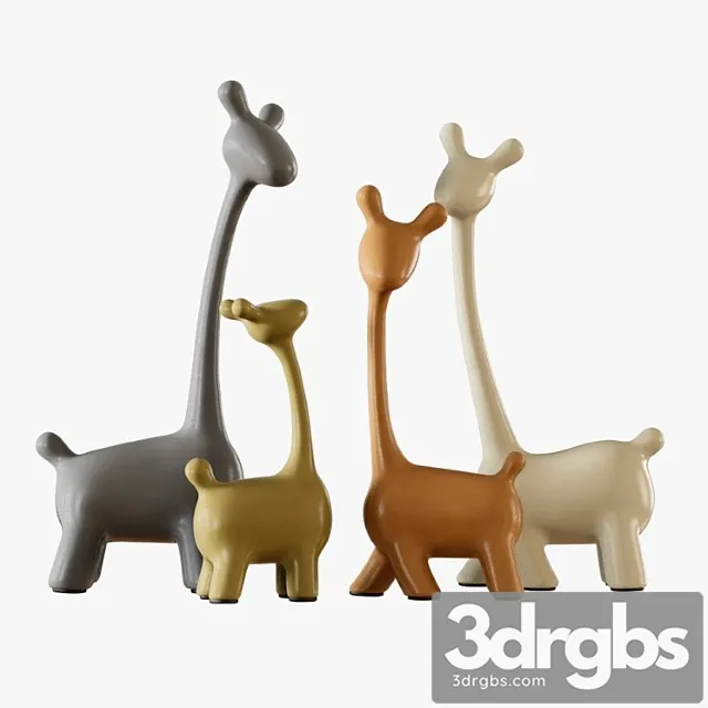 Figurines a family of deer 3D Model Free