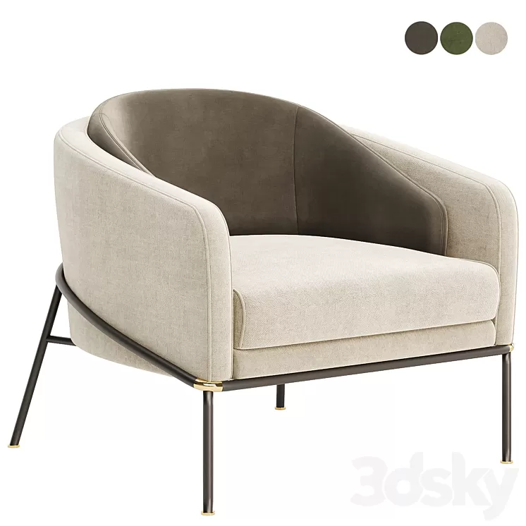 Fil Noir armchair by Minotti 3D Model Free