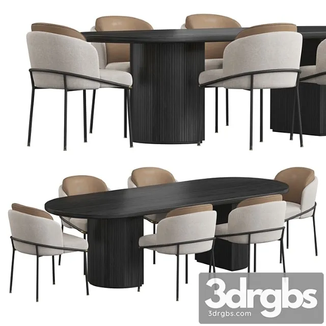 Fil Noir Gubi Moon Dining Table 3D Model Free
