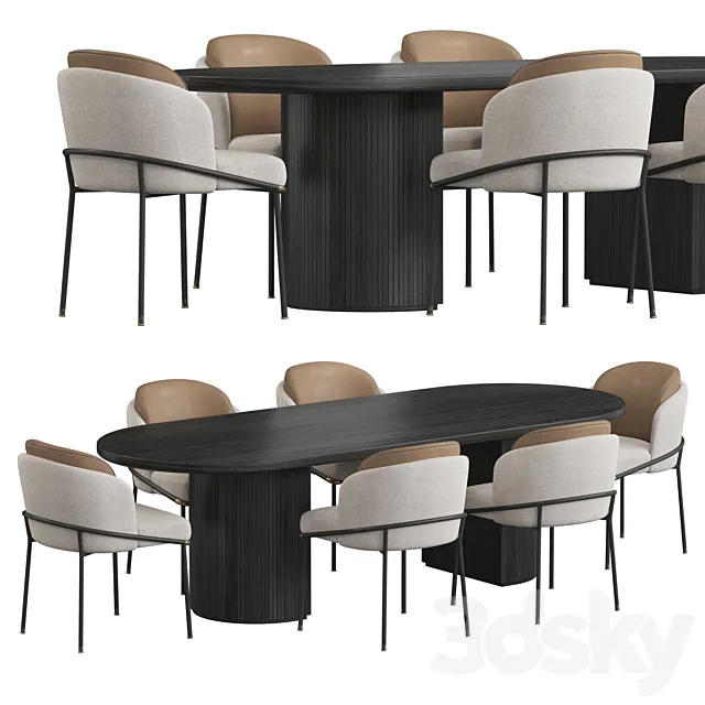 Fil Noir Gubi Moon Dining Table 3D Model