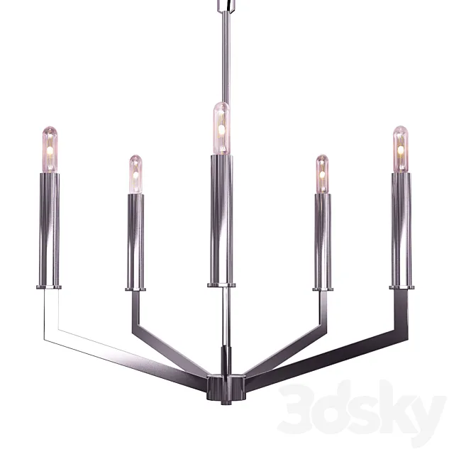 Filament Design 5 -Light Brushed Nickel Chandelier 3D Model