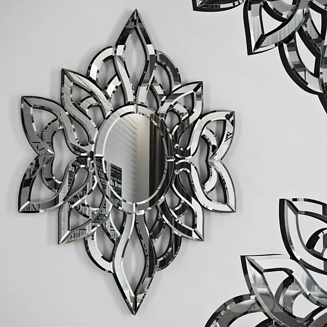 Filigree Flower Mirror 3D Model
