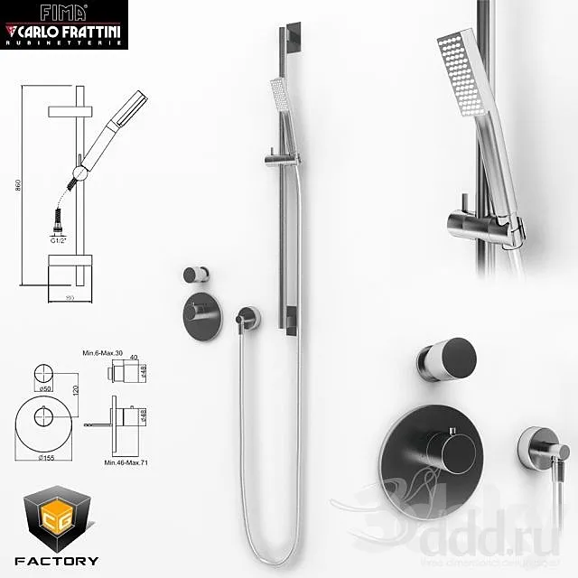 FIMA CARLO FRATTINI SHOWER SET 3D Model
