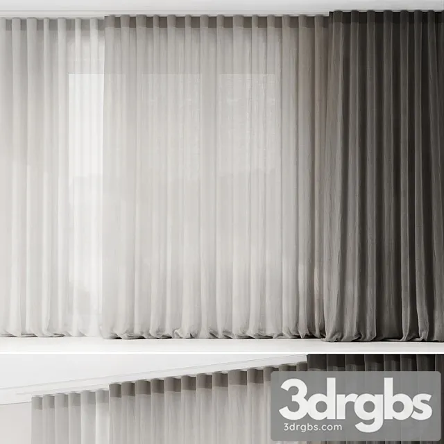 Fine Linen Floor Pleated Curtains On Ceiling Cornice Free Download