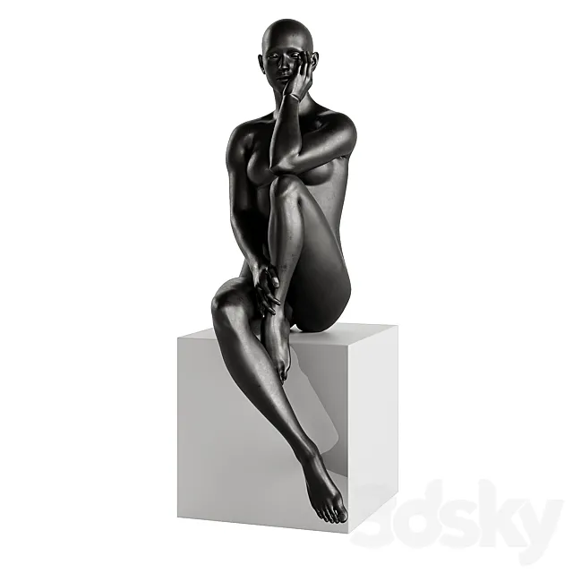 Finesse Decor Antoinette Doll Sculpture With Base 3D Model