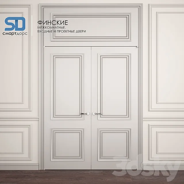 Finnish doors with wall decor 3DModel