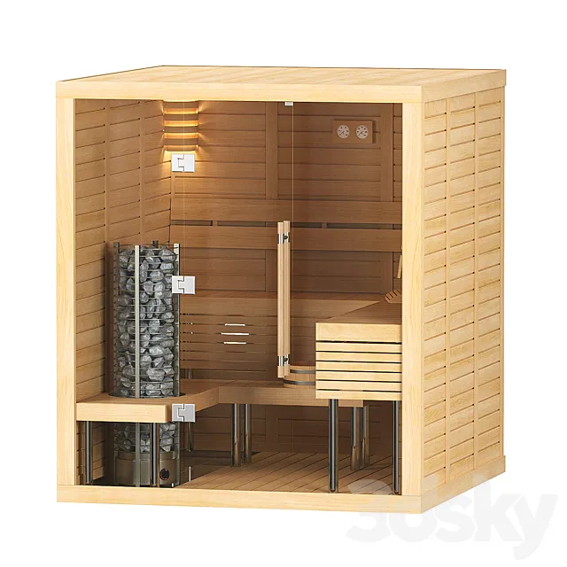 Finnish sauna Sawo Glass Front 3DModel