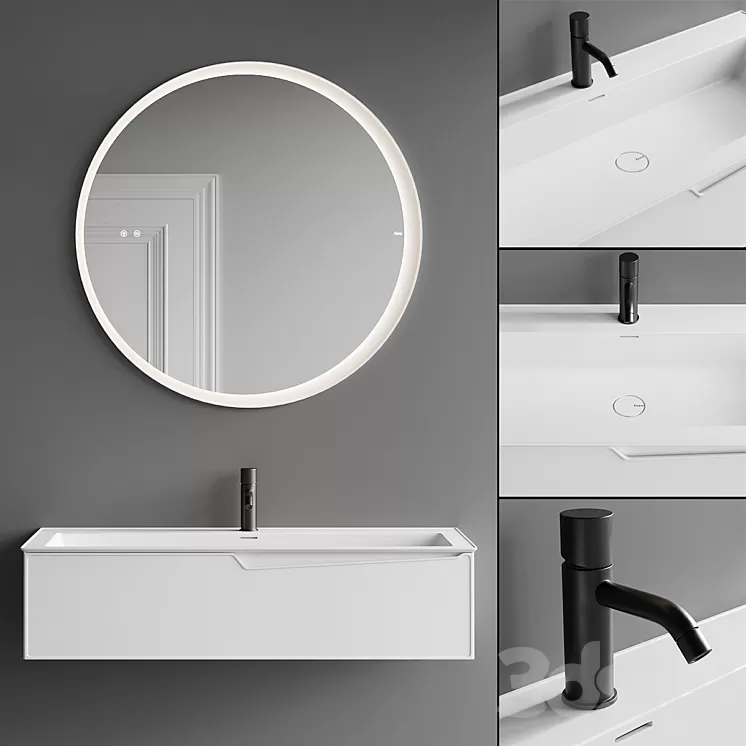 Fiora Frame Vanity Unit Set 1 3D Model