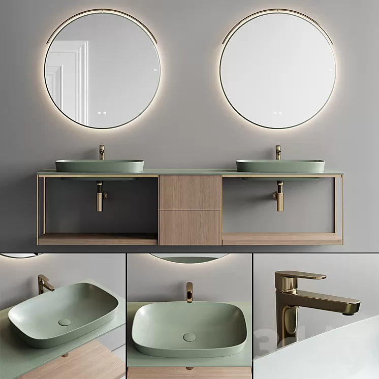Fiora Sen Vanity Unit Set 3 3D Model