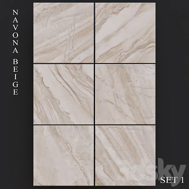 Fiore Navona Beige 600x600 Set 1 3D Model