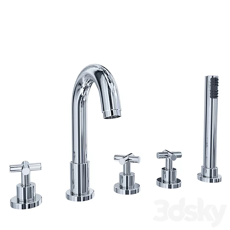 Fiore XT 25 CR0505 mixer on board the bath 3D Model