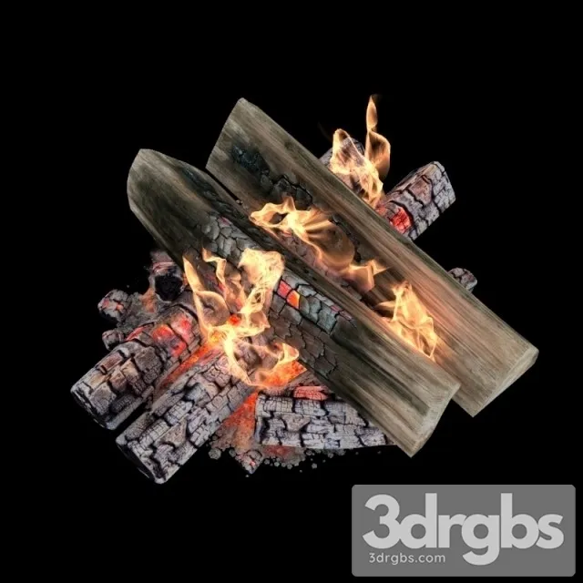 Fire And Firewood With Animation 3D Model Download