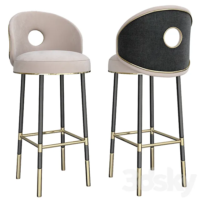 Fire - Bar chair fabric Luna 3DModel