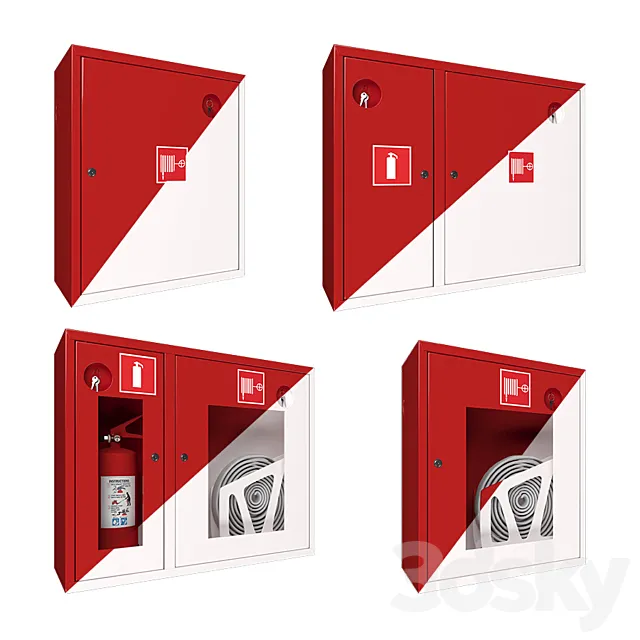 Fire cabinets set 3D Model